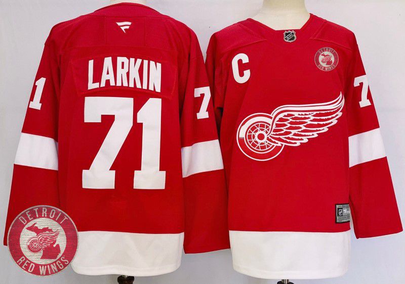 Men Detroit Red Wings #71 Larkin Red Fanatics 2025 NHL Jersey style 7